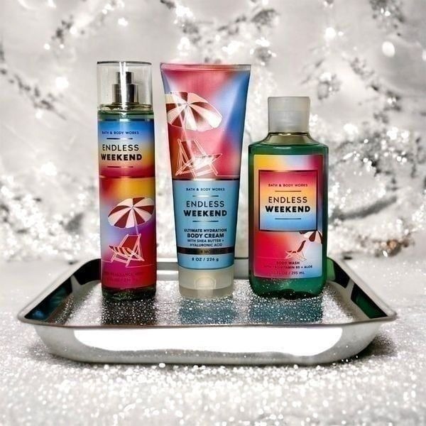 Bath & Body Works Endless Weekend Lotion Spray Shower Gel Gift Set Nwt