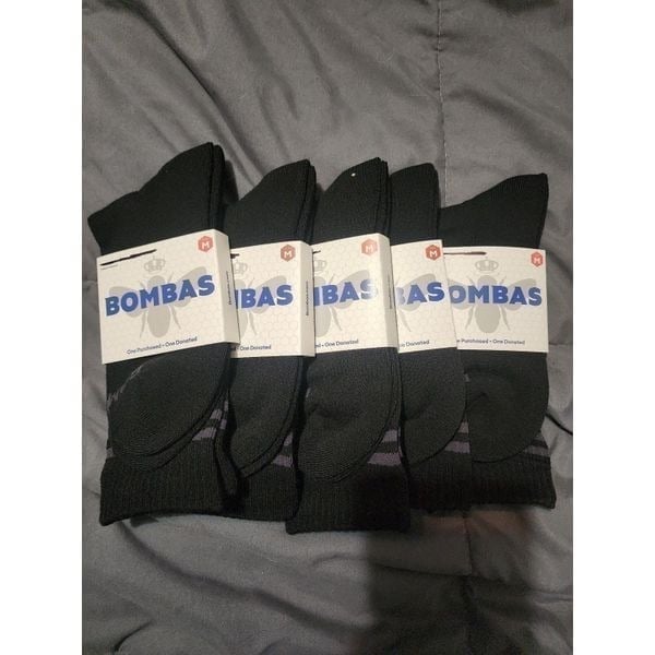 Bundle of 10 pair Unisex Bombas Socks calf size medium set of 5