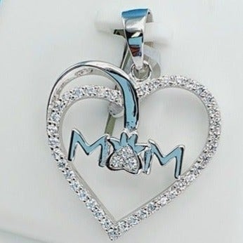 925 Sterling Silver CZ Beautiful Mom Pendant for Women, 1USPAR4083