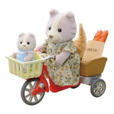 C154 Epoch Sylvanian Families Calico Critters Cycling with Mother Dog Bread Bike