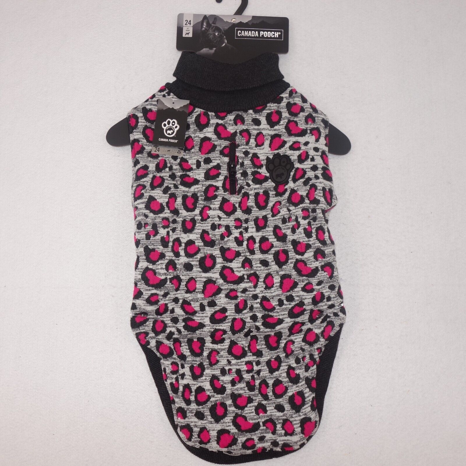 NEW Canada Pooch 20 Northern Knit Sweater Jacket Coat Pink Leopard 47-55 Pounds