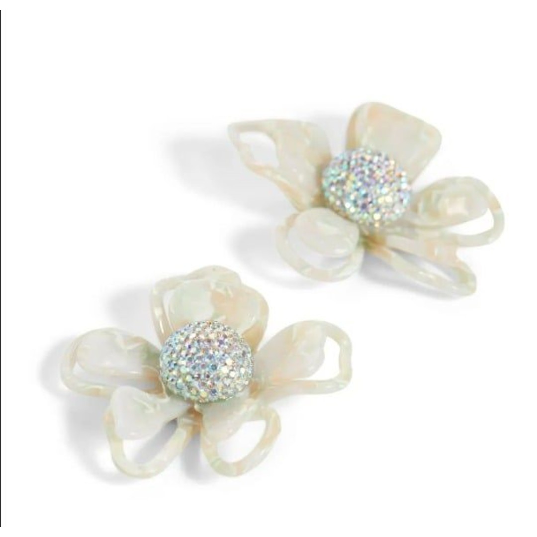 Brand New. 165 Lele Sadoughi Crystal Azalea Statement Earrings