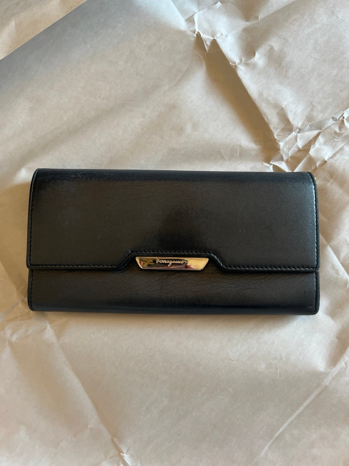 Salvatore Ferragamo Black Leather Wallet