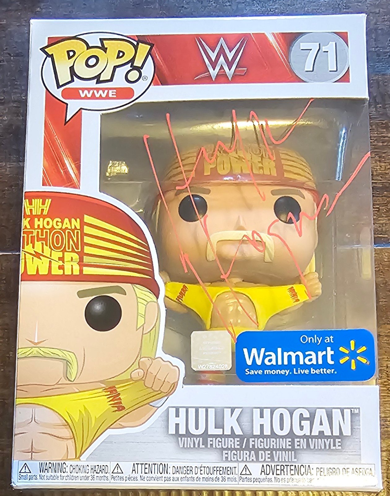 Hulk Hogan signed WWE Funko Pop #71. Comes with JSA Authentication and plastic p