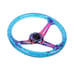 JDM Ralliart Universal 6-Hole 350mm Deep Dish Blue Crystal Bubble Steering Wheel