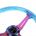 JDM Ralliart Universal 6-Hole 350mm Deep Dish Blue Crystal Bubble Steering Wheel