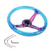 JDM Ralliart Universal 6-Hole 350mm Deep Dish Blue Crystal Bubble Steering Wheel