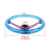 JDM Ralliart Universal 6-Hole 350mm Deep Dish Blue Crystal Bubble Steering Wheel