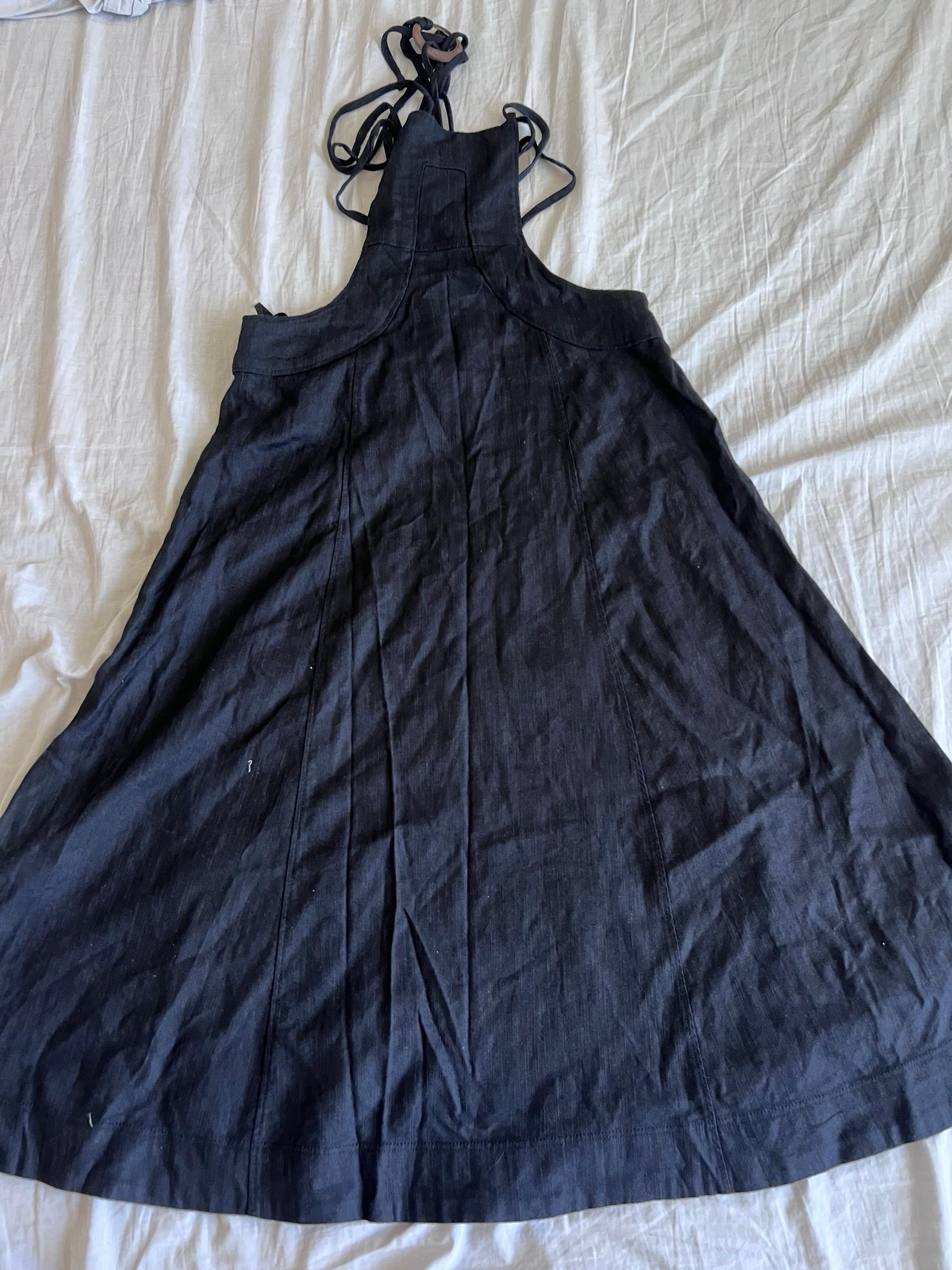 Anthropologie Black Rayon Cotton Blend Apron Dress NWT Size US 8