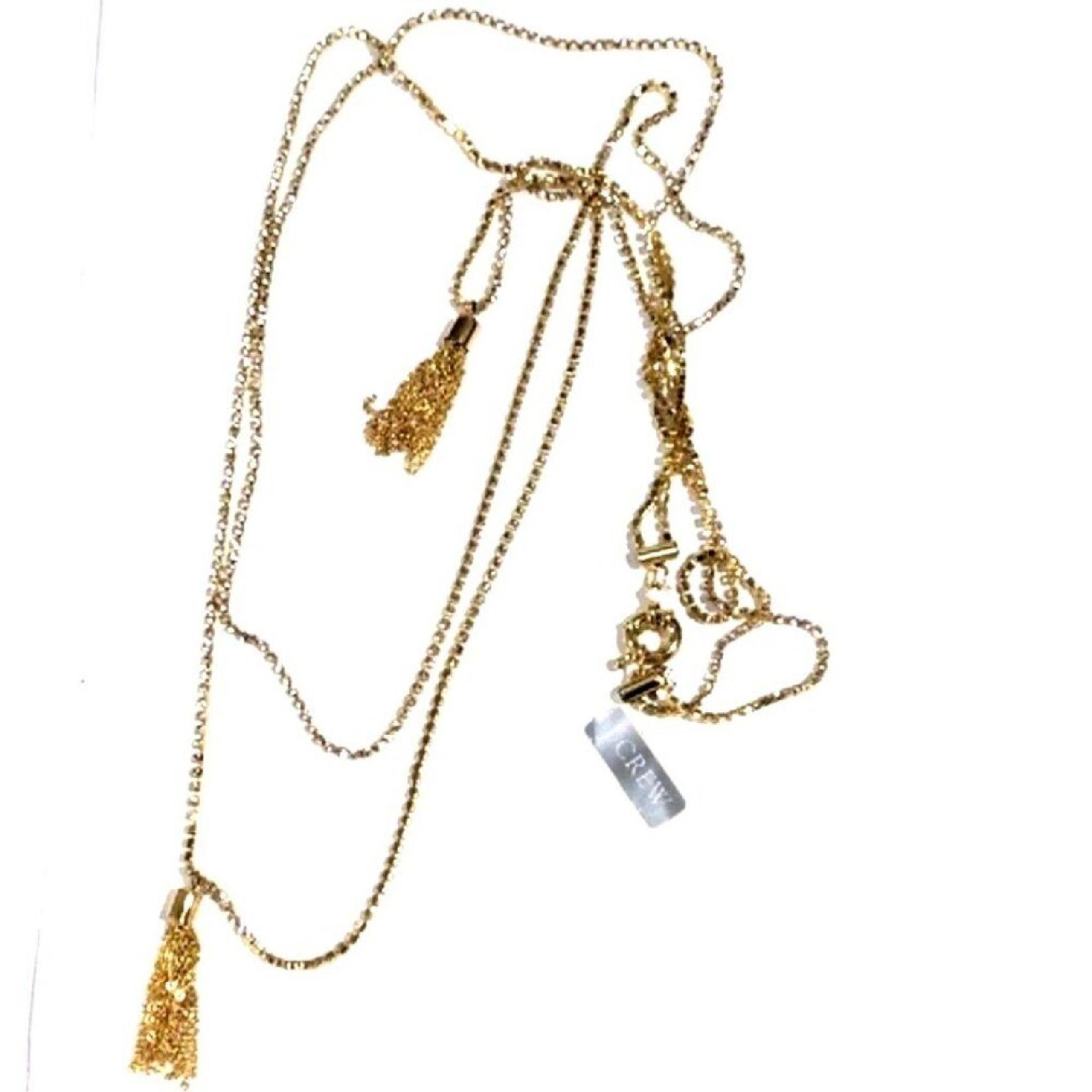J.Crew Layered Gold tone Tassels Sparkling Crystal Necklace - Women's Jewelry