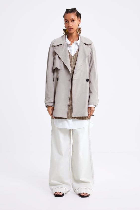 Zara FAUX SUEDE TOPCOAT