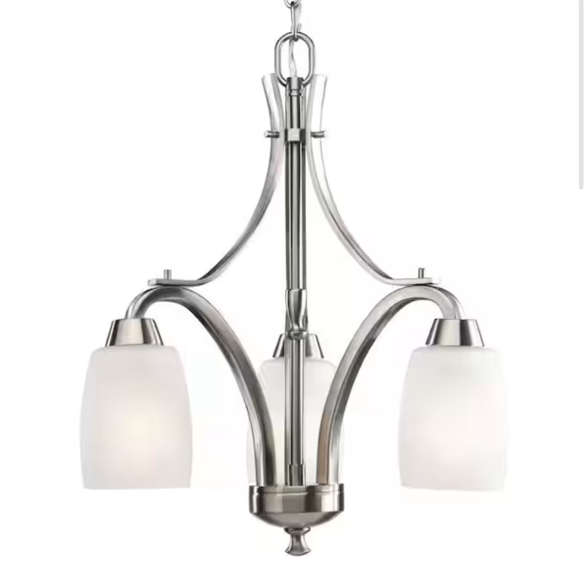 Wisten Collection 3-Light Brushed Nickel Etched Glass Modern Chandelier Light