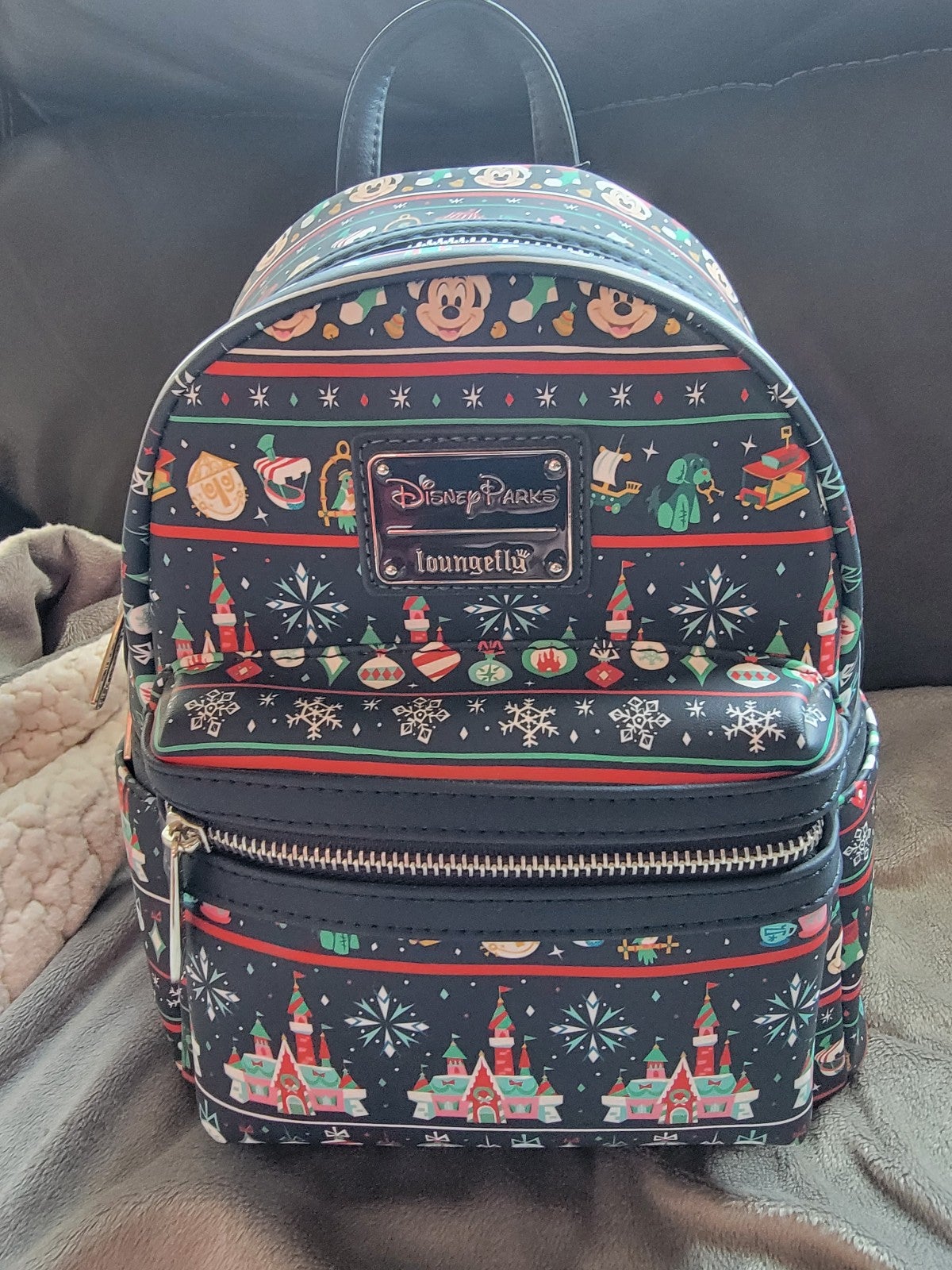 Loungefly Christmas AOP Mini Backpack