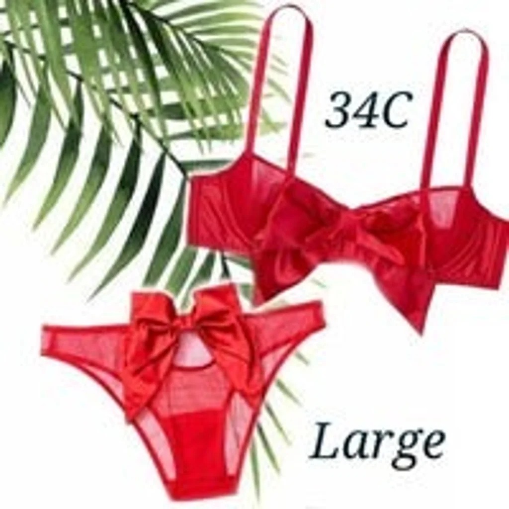 NEW 34C-L VS Mesh Bow Balconette + Panty