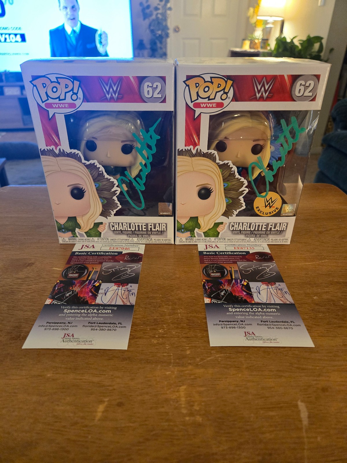 Charlotte Flair signed Funko Pop Lot JSA COA WWE Footlocker Exclusive