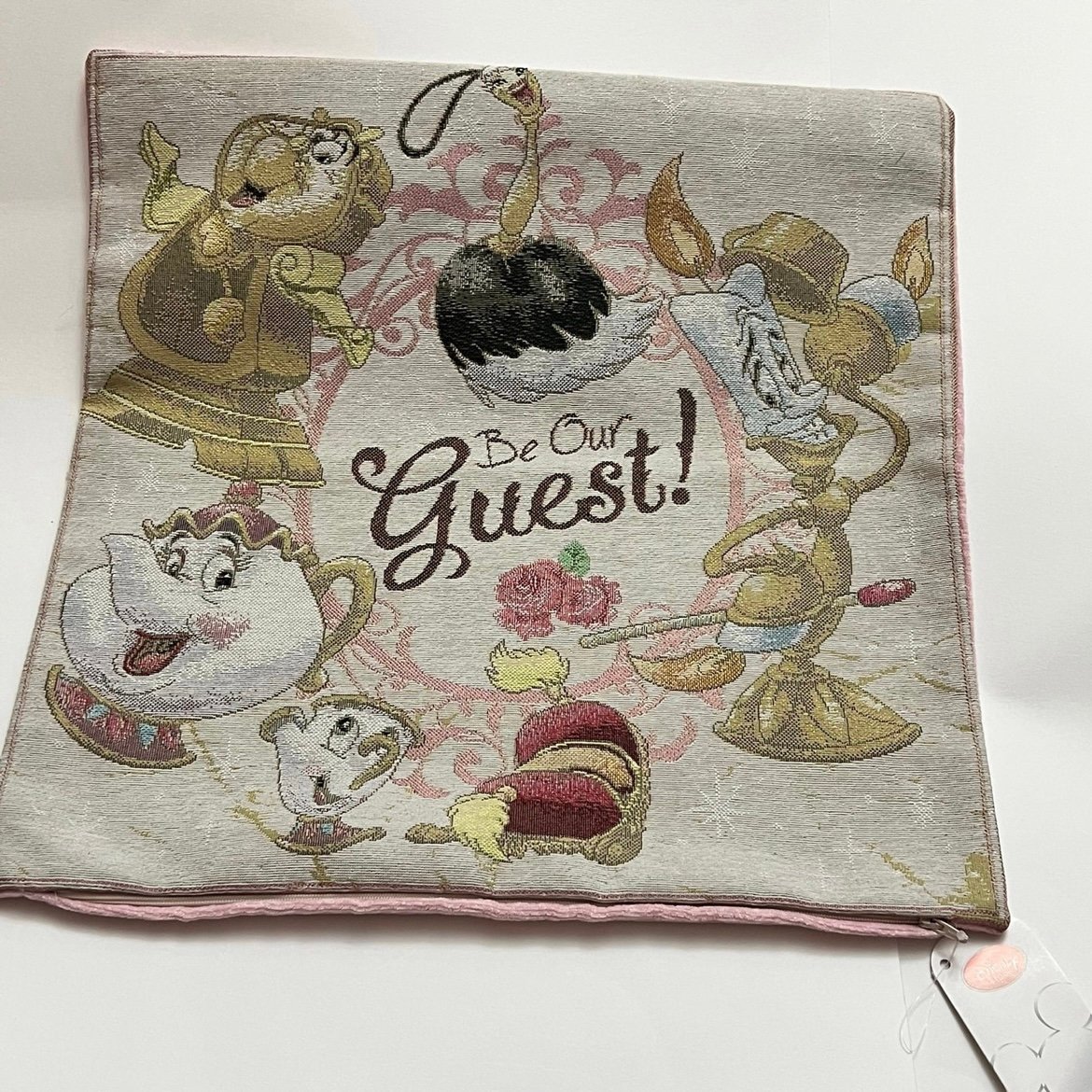 Disney Japan Beauty and the Beast Throw Pillow Cushion Cover Lumiere Tokyo Parks