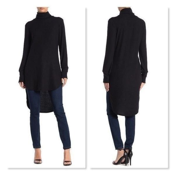 Go Couture Turtleneck High/Low Hem Tunic