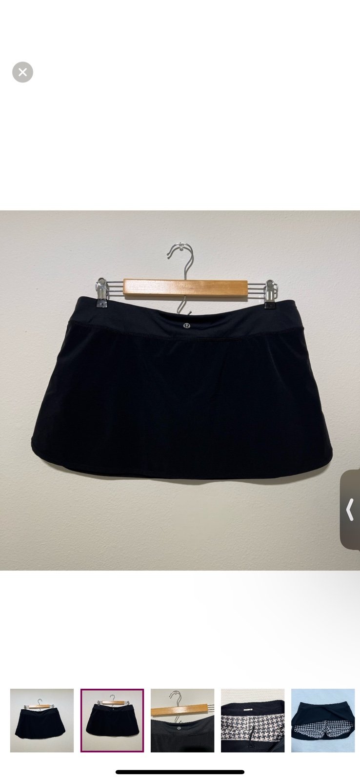 Lululemon Black Mini Skort Size: 10