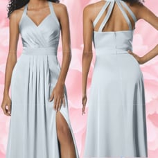 FORMAL PARTY AW 10 L Baby Blue Theresa Satin Spring Party Maxi Dress New b19
