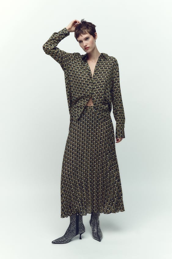 Zara GEOMETRIC PRINT SHIRT