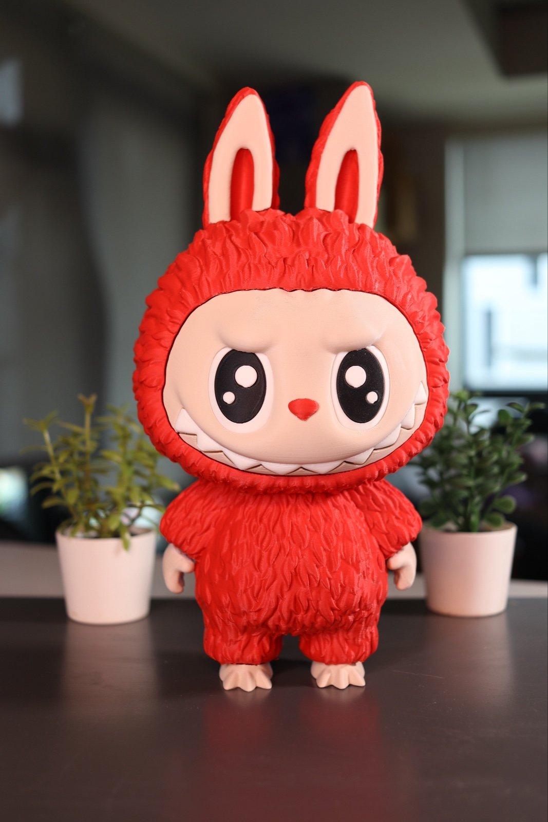 Labubu 9.5” tall 3D printed matte red