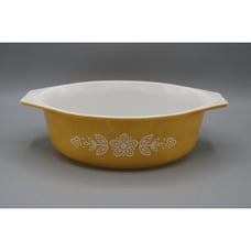 Vintage Pyrex #043 Butterfly Gold 1 1/2Qt Casserole Dish Gold White *No Lid*