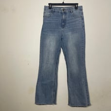 Oat New York Jeans Women's Size 8/29 Wide Leg Light Wash Raw Hem High Rise Denim