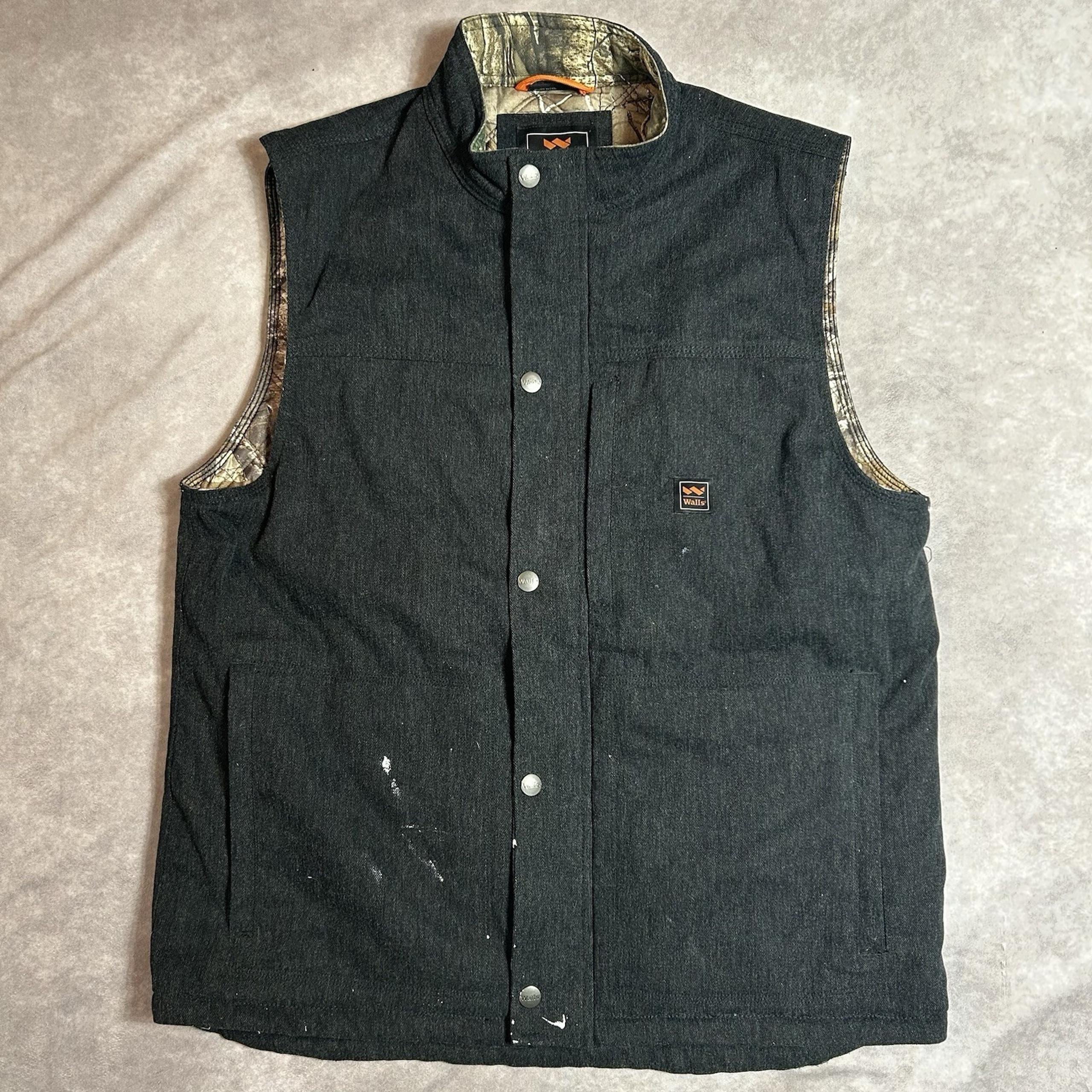 Walls DuPont Kevlar Insulated Vest Men's Large Dark Gray Realtree Canvas