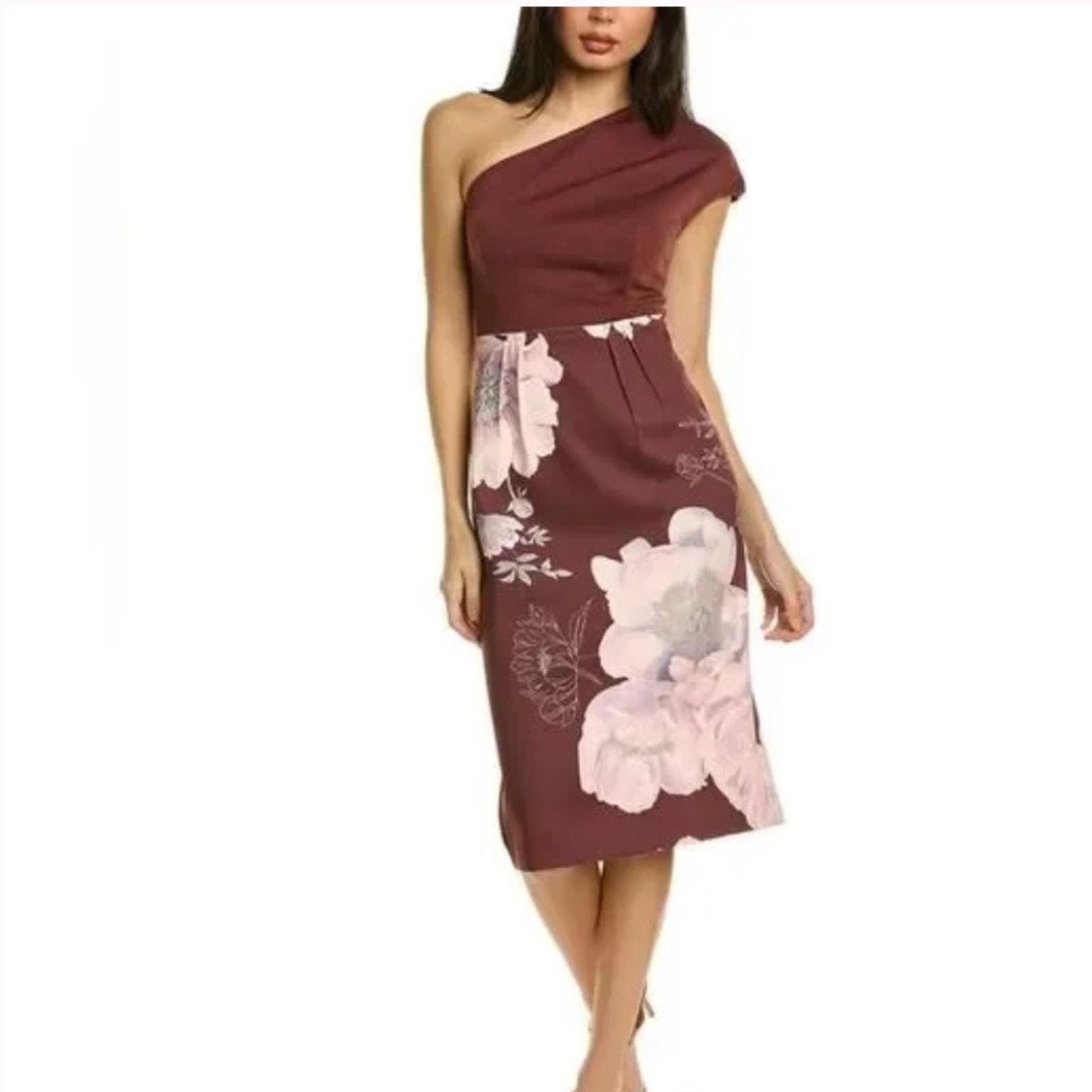 Ted Baker Nimala Stretch One Shoulder Midi Dress