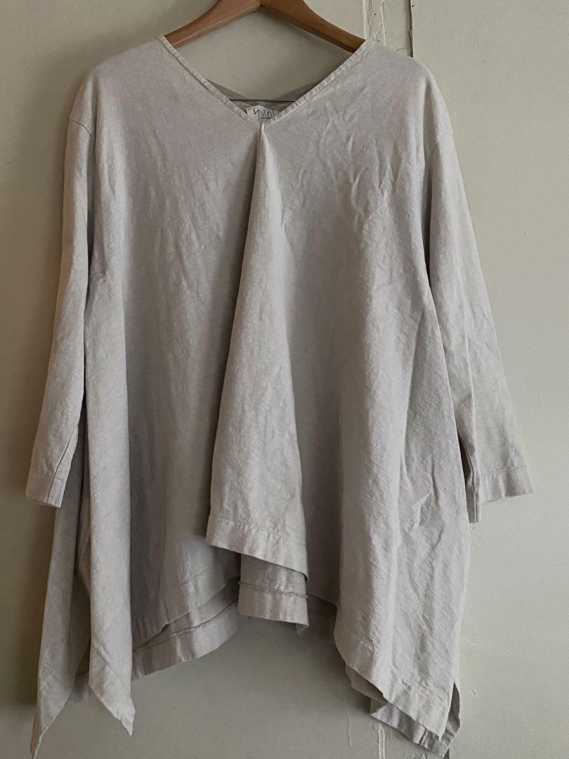 Yuni Light Gray 3/4 Sleeve Tunic