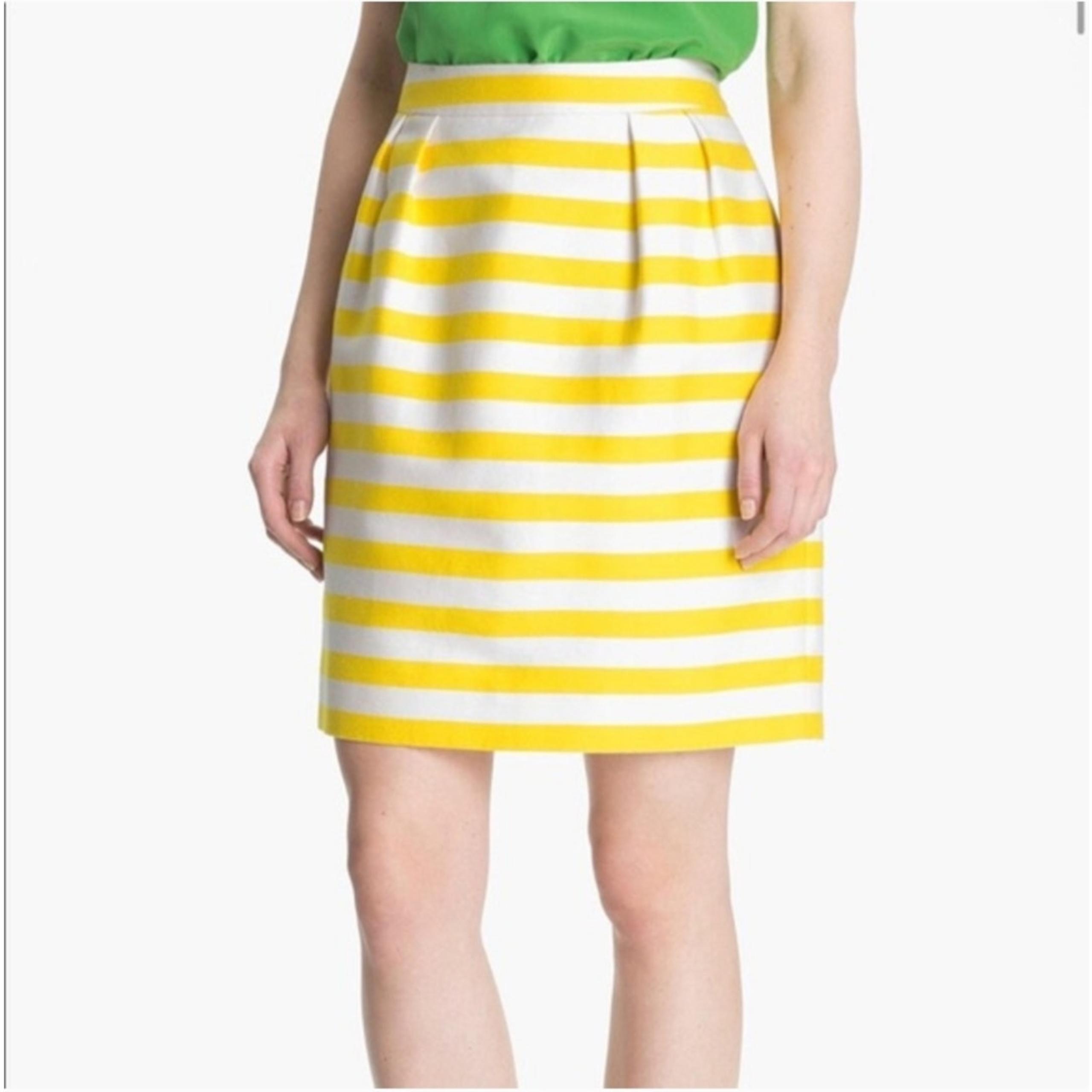 Kate Spade womens Barry yellow white Striped mini skirt size 0
