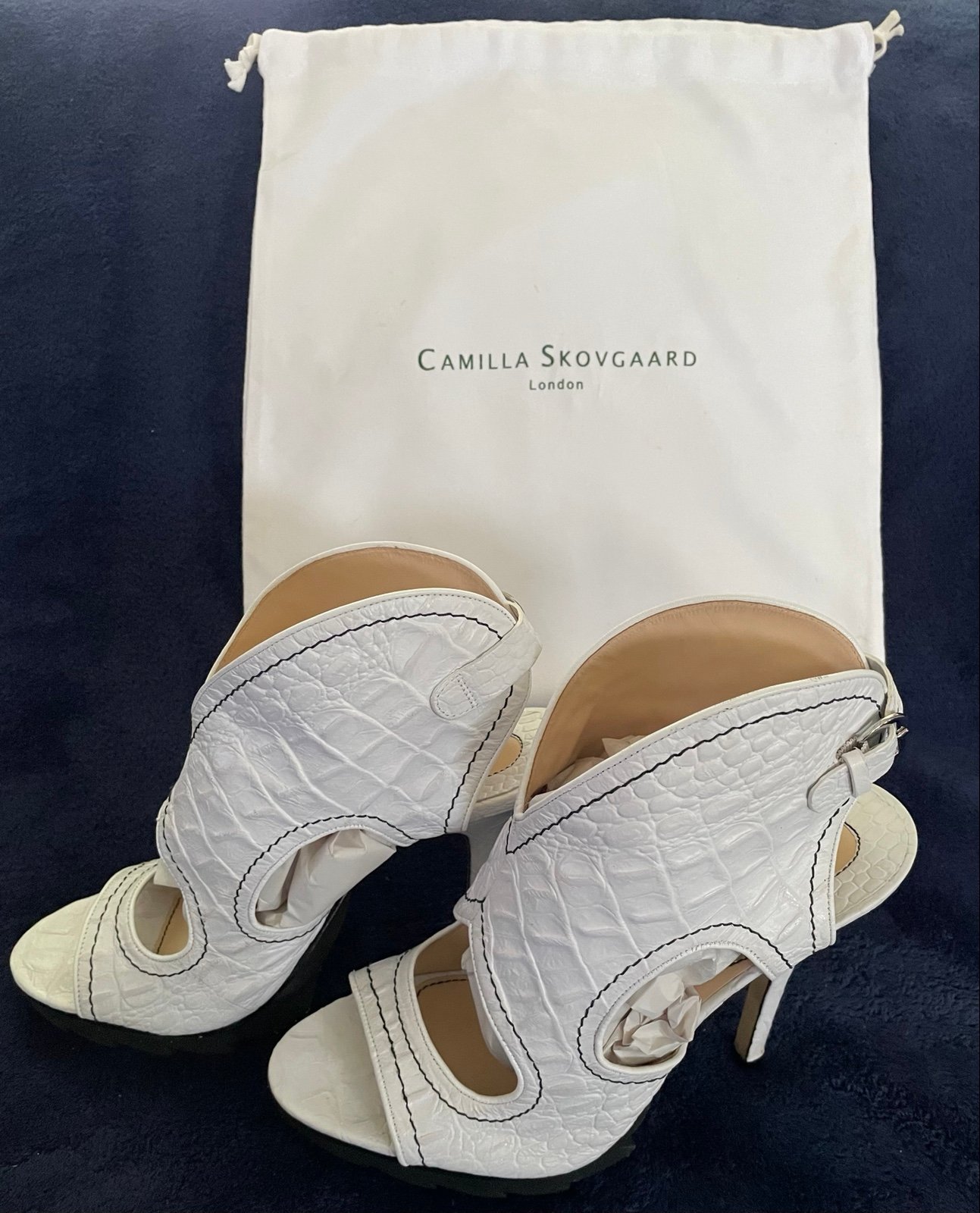 Camilla Skovgaard Croc Embossed High Heel Pumps Shoes Size 40.5 EU