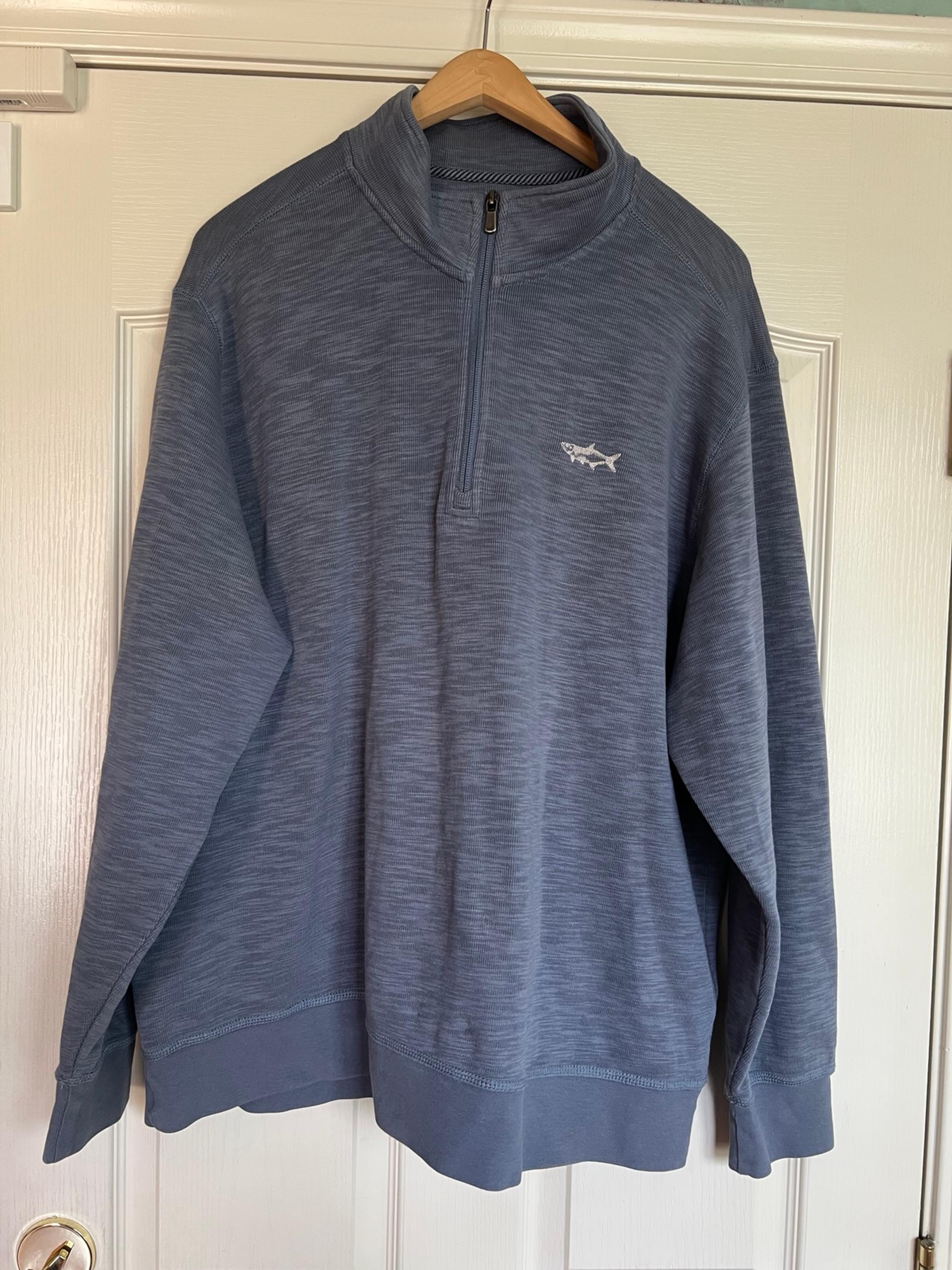 Mens XL Tencel Pima Cotton Blend Quarter Zip Pullover Ligh Blue Sweatshirt - Orvis