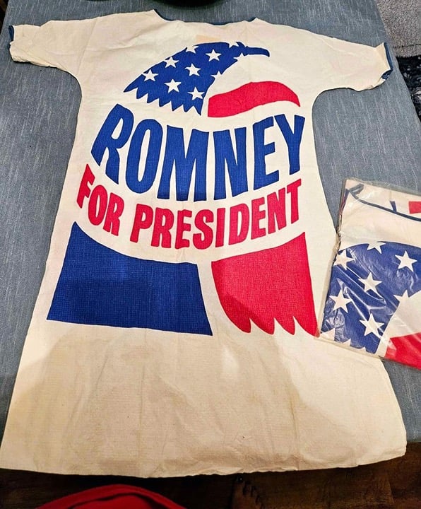 Very Rare Antique 1967 Paper Dress Romney for President.