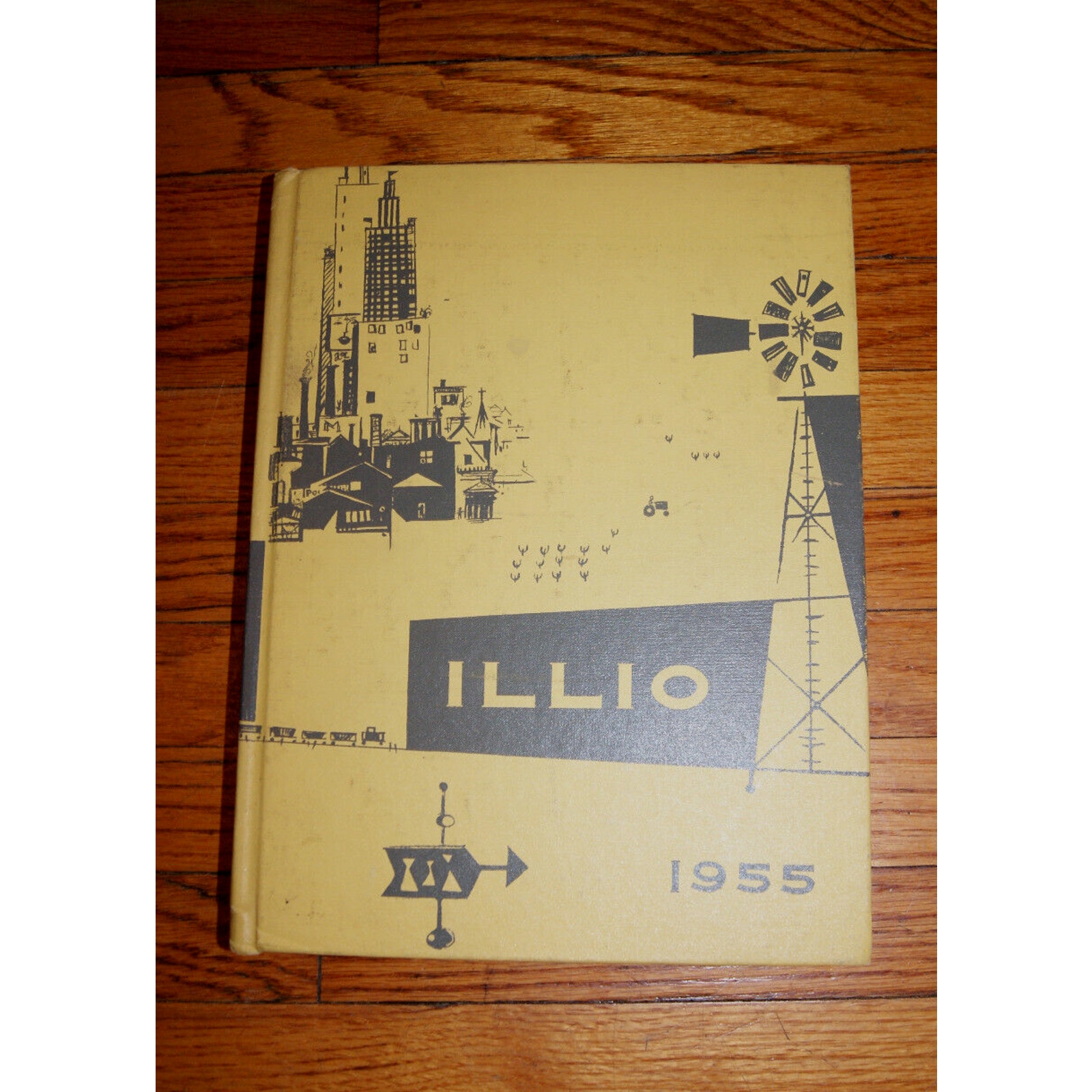 1955 UNIVERSITY OF ILLINOIS YEARBOOK ILLIO Fighting ILLINI Yellow HC