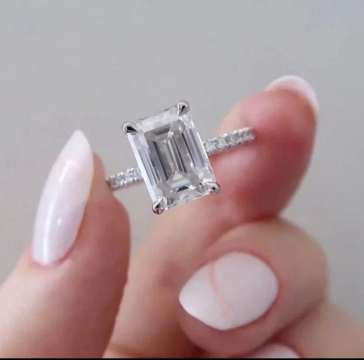 5CT Emerald Cut Moissanite Engagement Ring Size 6