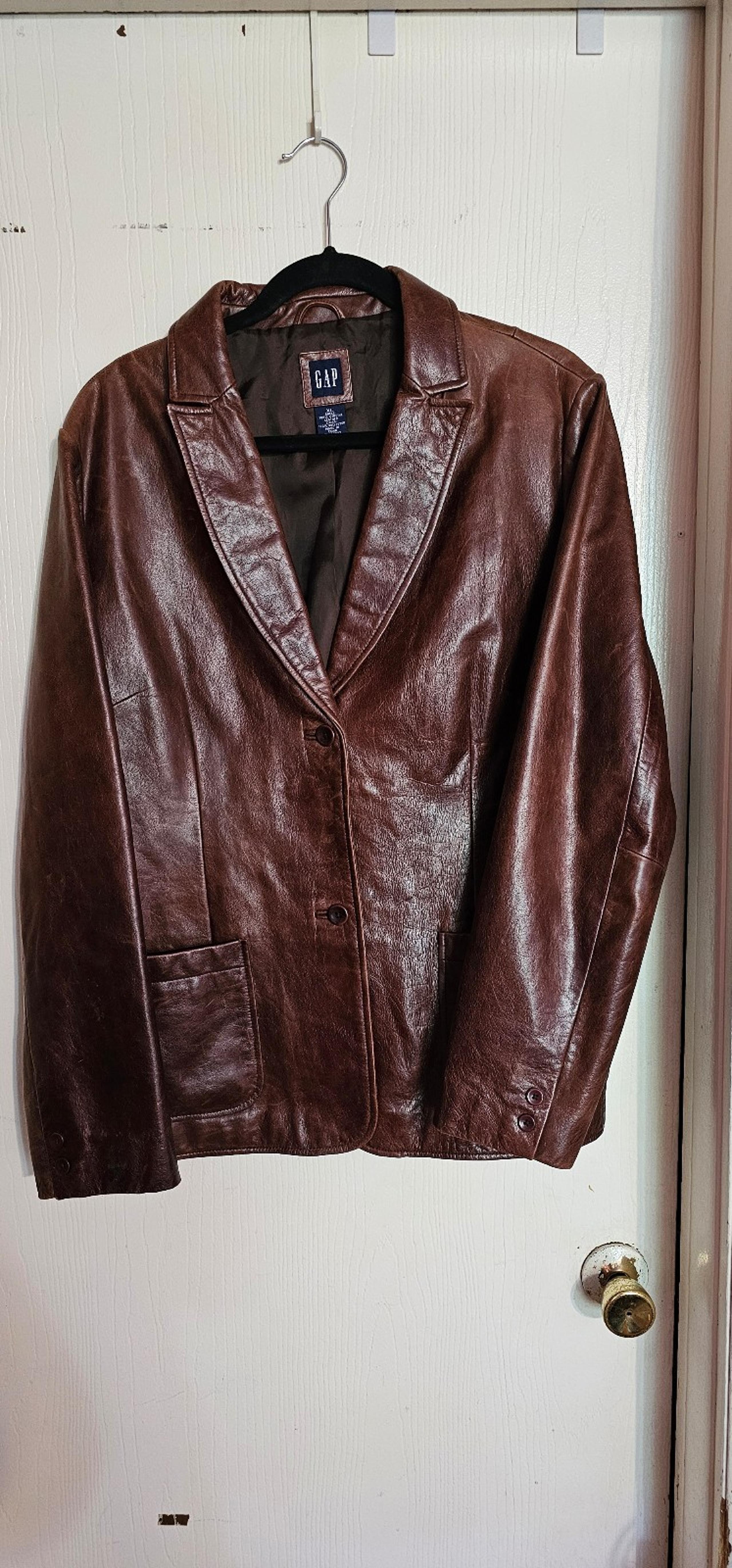 Vintage womens leather riding jacket XL, Gap