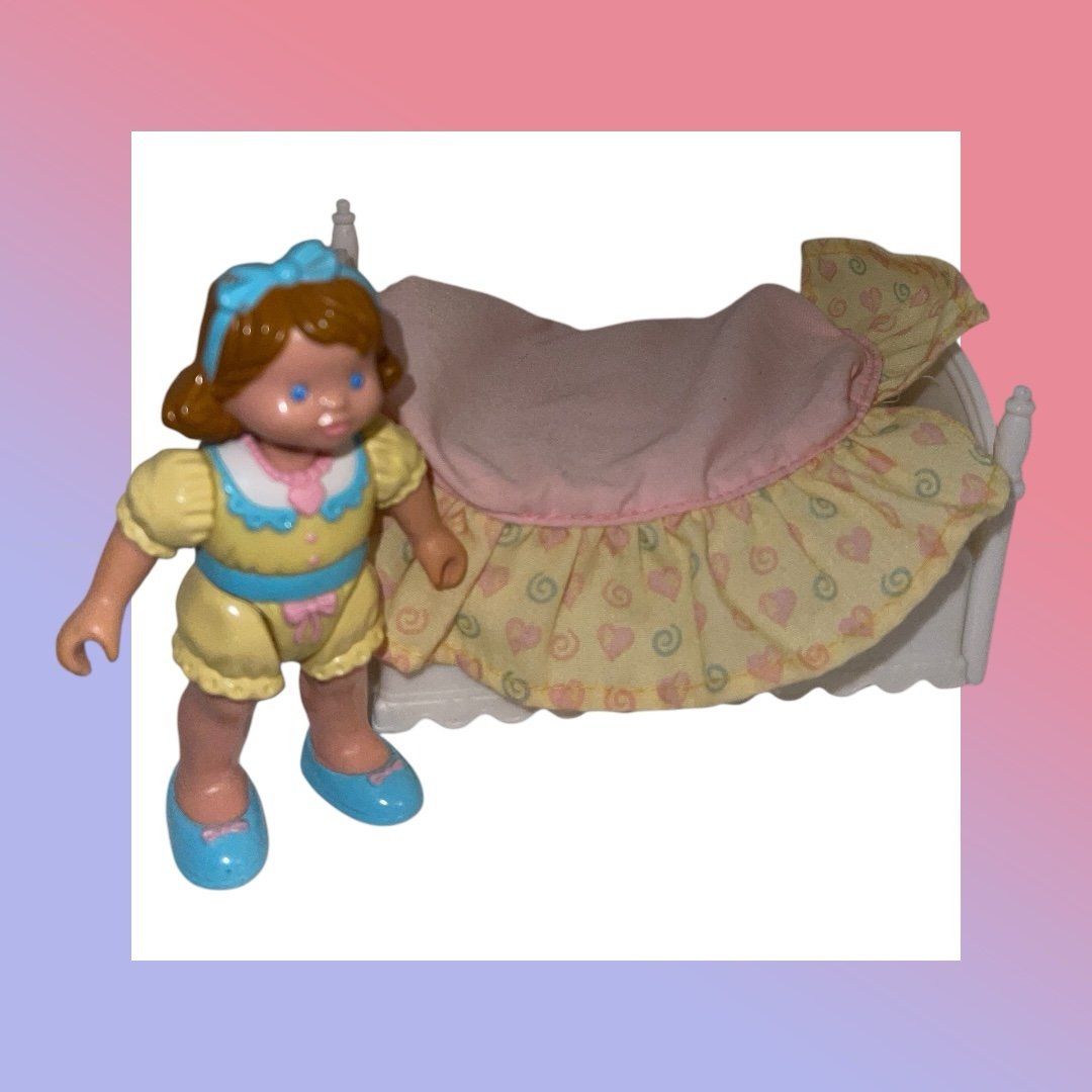 Fisher Price Loving Family Special townhouse white doll twin bed set & girl