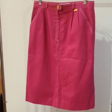 Vintage CELINE Denim Fushia Midi Skirt