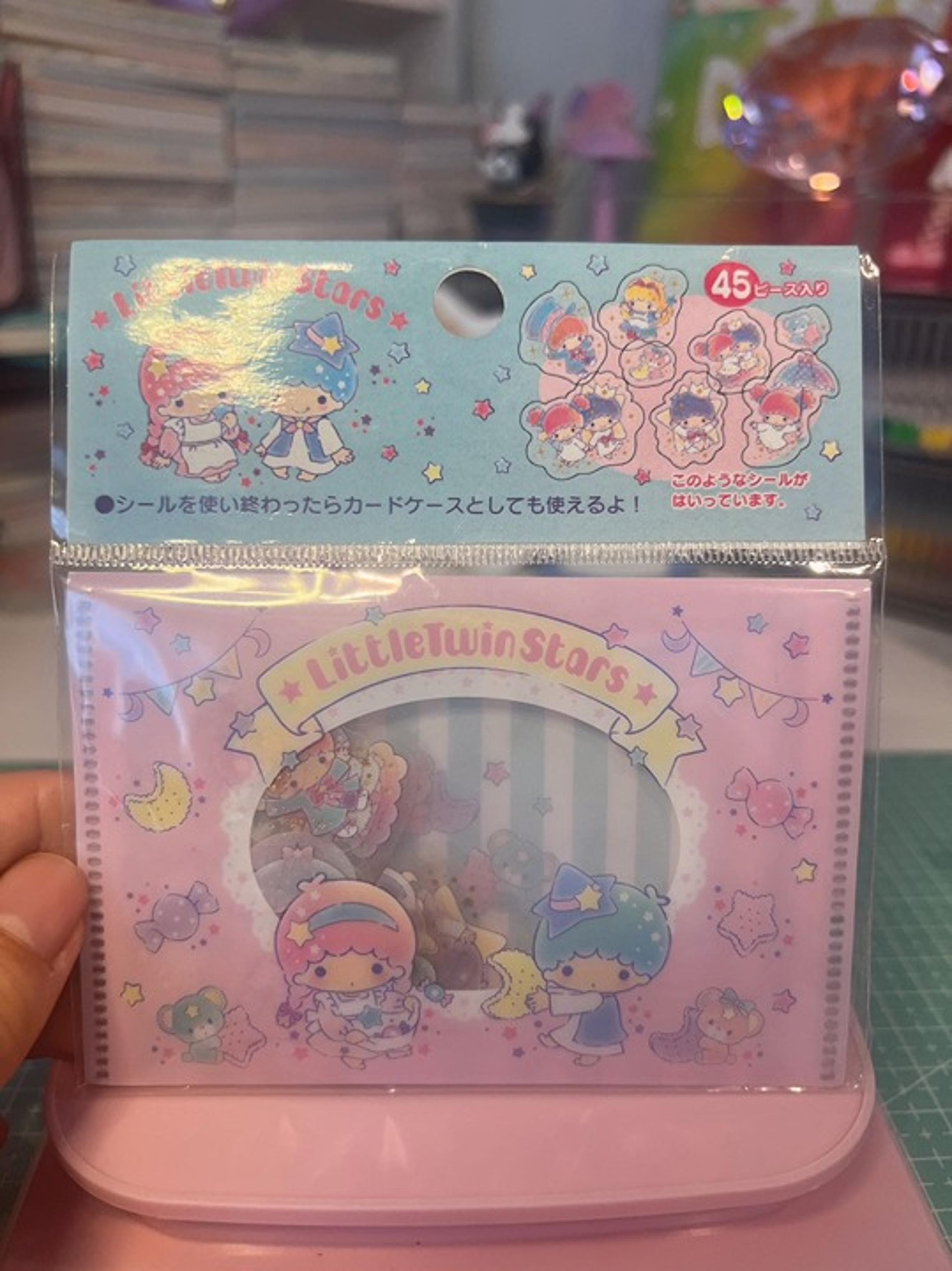 Sanrio Kawaii Japan Stationary Little Twin Stars 45 sheets  sticker plastic bag