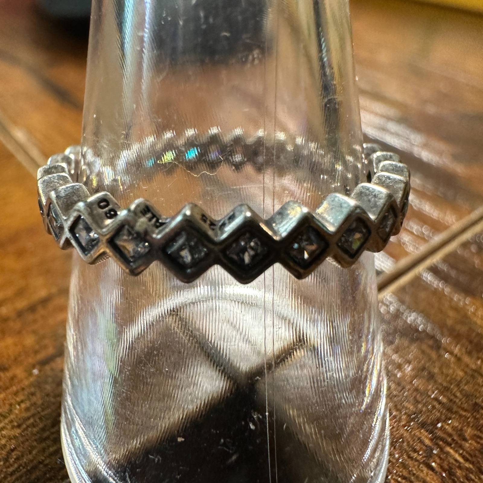 AUTHENTIC PANDORA ALLURING PRINCESS STACKING RING Size 5 (50)190944CZ Retired