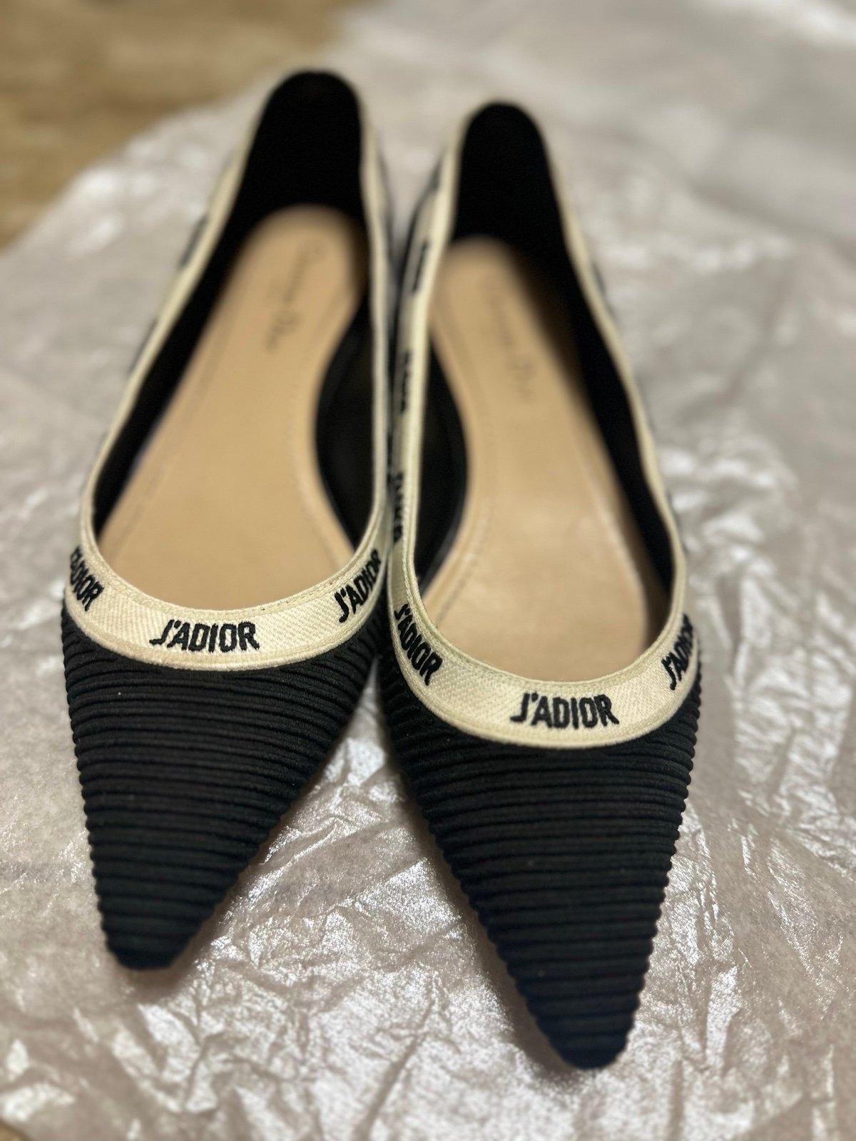 Women’s Christian Dior J’adore black and white flats