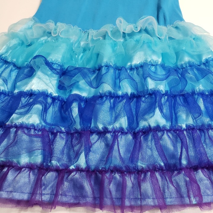 Hanna Andersson 130 Tiered Ruffled on sale Dress Cotton Blue Ombre Girls 8