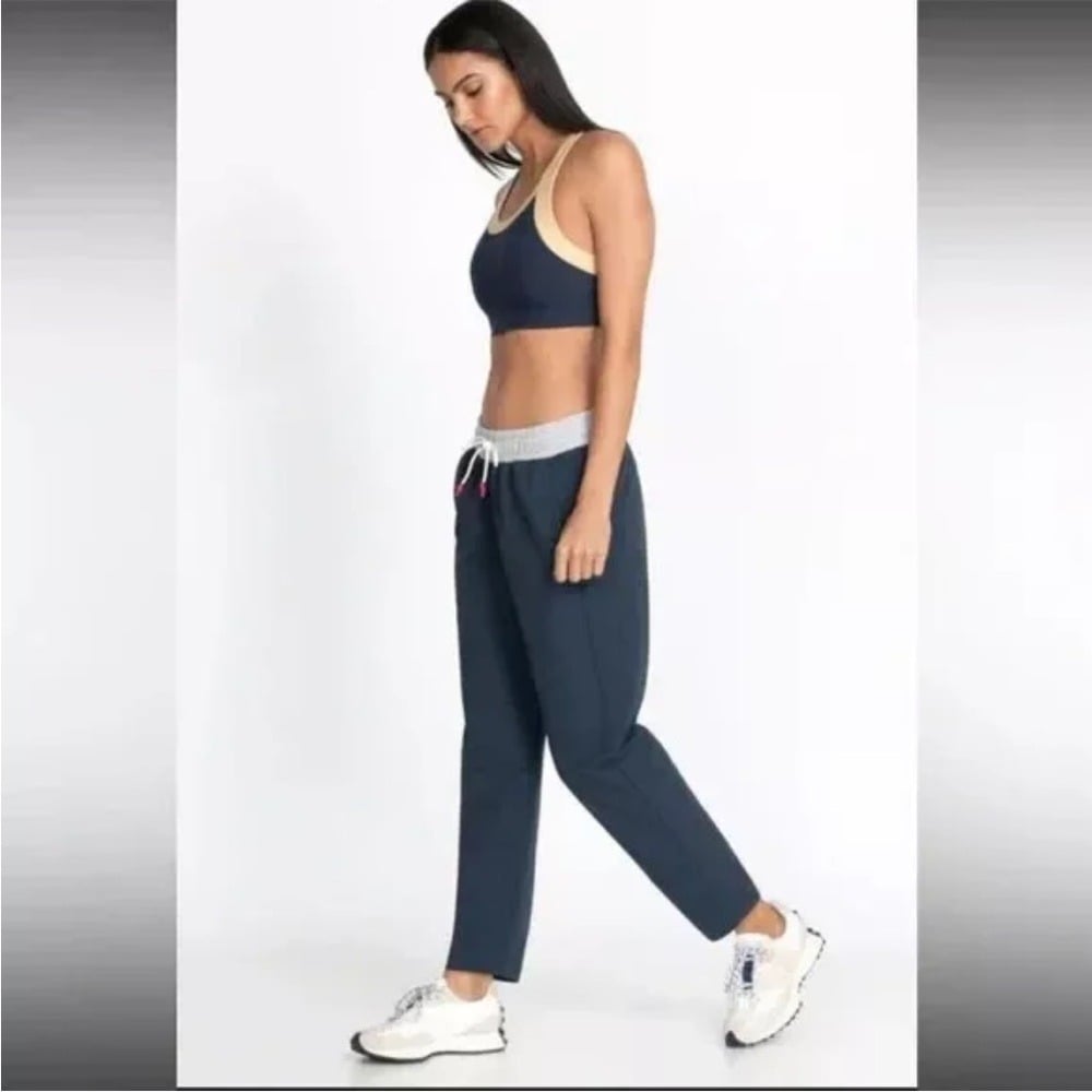 JOHNNY WAS CALME Nylon Tapered Ankle Pant - Blue Gray - Size L