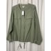 J Jill Women’s Light Jacket Plus 1X Olive Green Full Zip Snap Button Pockets New