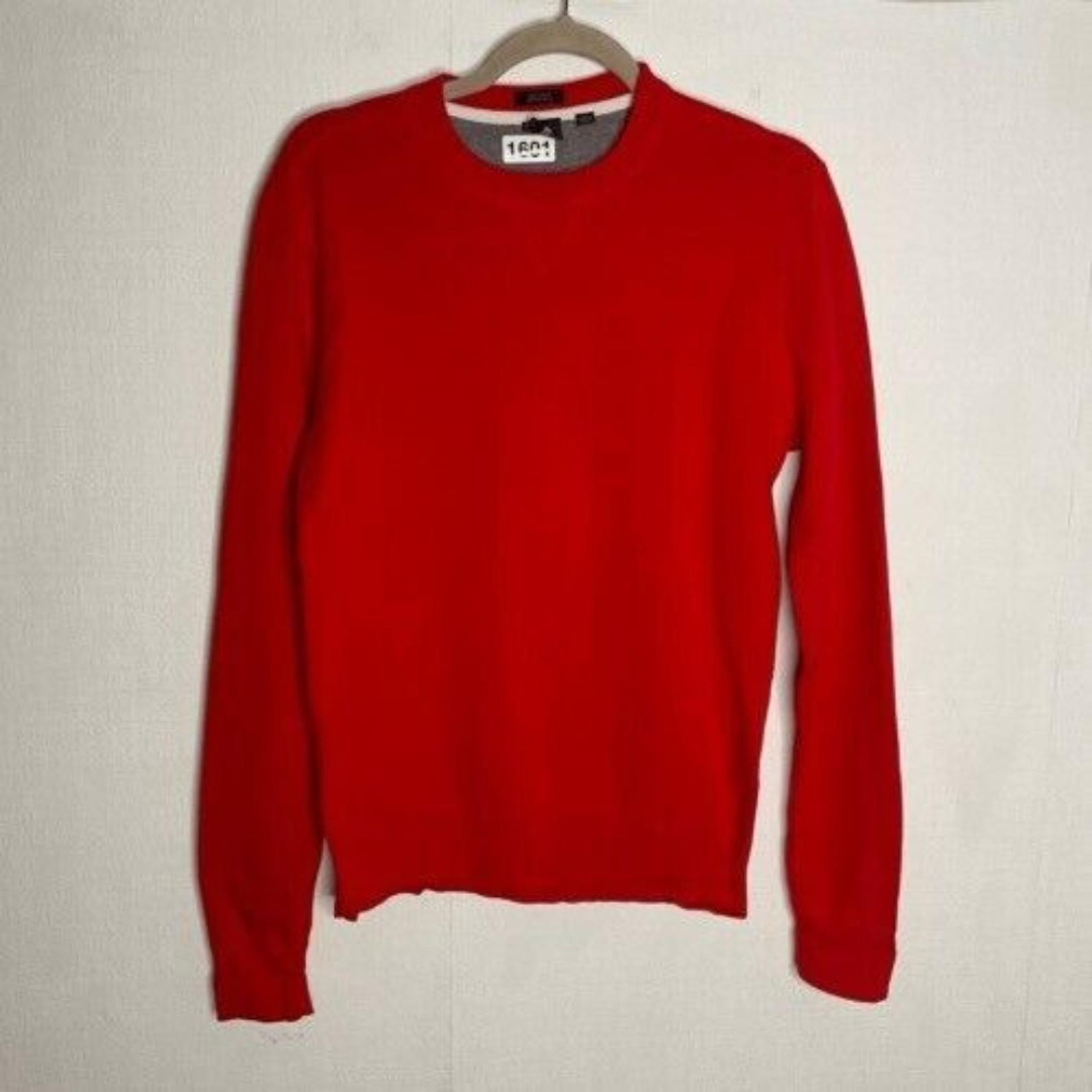 Hugo Boss Men’s Size M Red Cotton/Wool Knit Pullover Business Crewneck Sweater