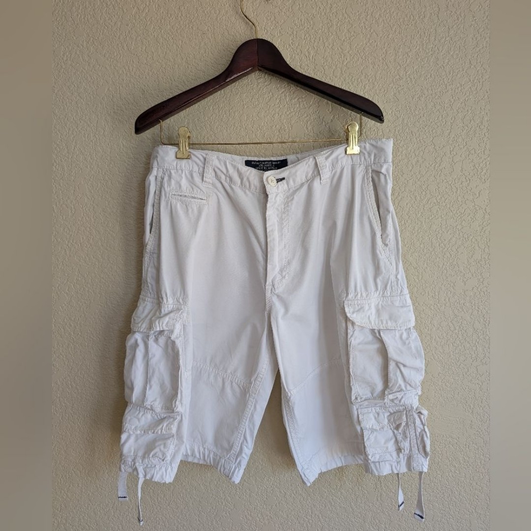 Vintage Old Navy Surplus Men's Military Cargo Shorts sz 34 White Summer Gorpcore