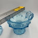 MCM Fostoria Coin Ice Blue Large Pedestal Compote w/Lid RARE 10 Art Glass