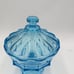 MCM Fostoria Coin Ice Blue Large Pedestal Compote w/Lid RARE 10 Art Glass
