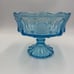 MCM Fostoria Coin Ice Blue Large Pedestal Compote w/Lid RARE 10 Art Glass